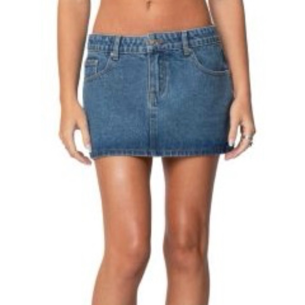 Edikted Denim Micro Skirt